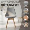 Küchenstuhl Grau Set 2 Stühle Esszimmer Holz modern Kunststoff Esszimmerstühle Schalenstuhl Holzstühle Bild 4
