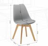Küchenstuhl Grau Set 2 Stühle Esszimmer Holz modern Kunststoff Esszimmerstühle Schalenstuhl Holzstühle Bild 3