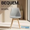 Küchenstuhl Grau Set 2 Stühle Esszimmer Holz modern Kunststoff Esszimmerstühle Schalenstuhl Holzstühle Bild 5
