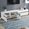 TV-Schrank 180 x 40 x 49 cm, Hochglanz-Lowboard aus MDF mit 4 Türen und verstellbaren Einlegeböden Bild 2