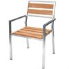 Designer Essgruppe Tisch Andalo + 4 Stühle Lavarone Teakholz Edelstahl - Tischplatte: 120x120 cm Bild 3