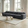 4-Sitzer Wohnlandschaft H 73 x T 378 x B 104 cm aus Plüschstoff in Grau, modular und rahmenlos Bild 3