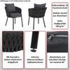 2er-Set Aluminium-Esszimmerstuhl HWC-P89, Indoor Stuhl Armlehne, Stoff/Textil (180 g/m²) Seilgeflecht Rope ~ hellgrau Bild 2