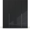 rauch Kleiderschrank; Drehtürenschrank PURISMA, 4-türig, 4 Glastüren, Graphit, inkl. Innenspiegel und weiteres Zubehör, 201x223x61xcm Bild 2