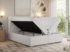 Boxspringbett, Modern Bett mit Multipocket-Matratze und zwei Bettkästen - JASIR - 200 x 200 cm - Weiß Kunstleder - H4 Bild 2