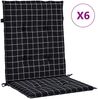 vidaXL Niedriglehner-Auflagen 6 Stk. Schwarz Karomuster Stoff 361324 Bild 2