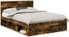 vidaXL Bettrahmen Geräucherte Eiche 135 x 190 cm Massives Kiefernholz 3410613 Bild 2