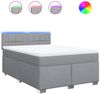 vidaXL Boxspringbett mit Matratze Hellgrau 160x200 cm Stoff 3288239 Bild 2