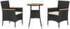 vidaXL 3-tlg. Garten-Bistro-Set mit Kissen Schwarz Poly Rattan 3187428 Bild 2