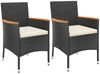 vidaXL 3-tlg. Garten-Bistro-Set mit Kissen Schwarz Poly Rattan 3187428 Bild 3