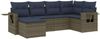 vidaXL 6-teiliges Gartensofa-Set mit Kissen, grau, Polyrattan 3220460 Bild 2