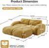 2-Sitzer Sofa 204x171x76 cm aus Chenille-Stoff rahmenlos modular mit 2 Hockern, gelb Bild 4