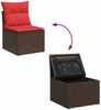 vidaXL 5-tlg. Garten-Sofagarnitur mit Kissen Braun Poly Rattan 3325570 Bild 5