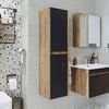 Roomart ATRIA-100 Badmöbel - nur Hochschrank - H 115 x B 30 x T 35 cm • Anthrazit-Eiche Bild 2
