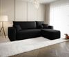 Ecksofa Schlafsofa Sofa AGEPO Stoff Curio Schwarz Ottomane Rechts Bild 2