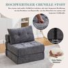 Schlafsofa mit klappbarer Sitzfläche, Chenille grau, Kopf- und Lendenkissen, hochdichter Schaum,79*79*57 cm Bild 5