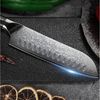 KingLux Damastmesser Damast Santokumesser aus Damaszener Stahl Küchenmesser Bild 2