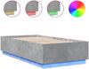 vidaXL Bettgestell mit LED Betongrau 90x190 cm Holzwerkstoff 3209663 Bild 2