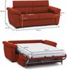 Dmora 2-Sitzer Schlafsofa Seui, Schlafsofa fürs Wohnzimmer, gepolstert, abnehmbar, 100 % Made in Italy-Qualität, 185x95 h100 cm, Orange Bild 3