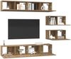 vidaXL TV-Schrankset Wandmontiert 6 pcs Artisan-Eiche Holzwerkstoff 3393161 Bild 3