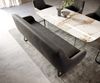 Esszimmerbank Taya-Flex 200 cm Mikrofaser Anthrazit Vintage Kufengestell flach Schwarz Taschenfederkern Bild 4