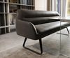 Esszimmerbank Taya-Flex 200 cm Mikrofaser Anthrazit Vintage Kufengestell flach Schwarz Taschenfederkern Bild 5