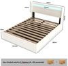 oyajia Polsterbett Stauraumbett Doppelbett LED, PU-Kunstleder (Type-C + USB, Hydraulisch hebbarer Stauraum), Modernes Jugendbett, Leises Design Bett, Max. Belastbarkeit 365 kg Bild 4