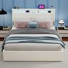 oyajia Polsterbett Stauraumbett Doppelbett LED, PU-Kunstleder (Type-C + USB, Hydraulisch hebbarer Stauraum), Modernes Jugendbett, Leises Design Bett, Max. Belastbarkeit 365 kg Bild 3