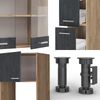 Küchenzeile R-Line Schwarz Beton/Goldkraft Eiche 350 cm ohne Arbeitsplatte Vicco Bild 5