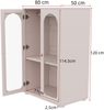 Merax 2-türiger Kleiderschrank, Lackkleiderschrank, Schlafzimmer-Aufbewahrungsschrank, Kinderkleiderschrank, mit Kleiderstange, Acryl-Transparenttüren, Keramikgriffen, Babyrosa, 2er-Set, 160×50×120 cm Bild 4