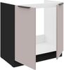 Küchen Spülenunterschrank 80 cm Küche ARONA Kaschmir beige matt + Schwarz matt Küchenzeile Küchenblock Küche Einbauküche Bild 2