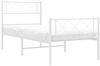 vidaXL Bettgestell mit Kopf- und Fußteil Metall Weiß 90x200 cm 372337 Bild 3