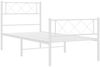 vidaXL Bettgestell mit Kopf- und Fußteil Metall Weiß 90x200 cm 372337 Bild 5