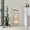 Relaxdays Badregal mit 3 Ablagen, Walnussholz natur, 79 x 36 x 36 cm Bild 2