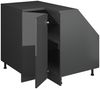 Eck-Küchenschrank für Dachschrägen R-Line Anthrazit Hochglanz 75.6 cm mit 1 Tür, Schrankkorpus 60 cm Tiefe Vicco Bild 3