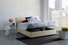 Dmora Anassimene Doppelbett, Bettkasten mit Stoffbezug, 100 % Made in Italy, Öffnung vorne, inklusive Matratze 160 x 190 cm, Beige Bild 4