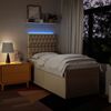 vidaXL Boxspringbett mit Matratze Creme 90x190 cm Stoff 3292655 Bild 5