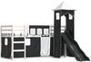 vidaXL Etagenbett mit Rutsche und Gardinen Weiß und Schwarz 90x190 cm 3284209 Bild 3