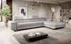 Designer Sofa Calvera Maxi mit Schlaf- und Klappfunktion Samt Hellgrau Rechts Bild 2