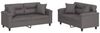 vidaXL 2-tlg. Sofagarnitur mit Kissen Grau Kunstleder 3202374 Bild 2