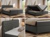 Boxspringbett mit Kopfteil und Topper, Polsterbett - GRIMALDI - 200 x 200 cm - Dunkelgrau Kunstleder - H4 Bild 3