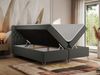 Boxspringbett mit Kopfteil und Topper, Polsterbett - GRIMALDI - 200 x 200 cm - Dunkelgrau Kunstleder - H4 Bild 2