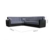 Dmora Schlafsofa mit Halbinsel Gaillardia, Ecksofa mit Stauraum aus Kunstleder und Stoff, Sofa mit Klick-Klack-Öffnung, 305 x 238 x 91 cm, Schwarz und Grau Bild 3