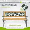 Juskys Gartenbank Venezia – 2-Sitzer Holzbank mit Armlehnen & Rückenlehne – wetterfeste Sitzbank 122x54x73 cm - Seitenelemente aus Gusseisen Bild 2