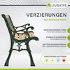 Juskys Gartenbank Venezia – 2-Sitzer Holzbank mit Armlehnen & Rückenlehne – wetterfeste Sitzbank 122x54x73 cm - Seitenelemente aus Gusseisen Bild 5