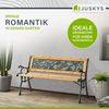 Juskys Gartenbank Venezia – 2-Sitzer Holzbank mit Armlehnen & Rückenlehne – wetterfeste Sitzbank 122x54x73 cm - Seitenelemente aus Gusseisen Bild 4