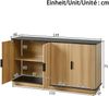 Sideboard 4-türig, vertikale Riffelung, Holzoptik, Schrank für Wohnzimmer, Flur, Esszimmer, Stauraum Bild 3