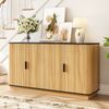 Sideboard 4-türig, vertikale Riffelung, Holzoptik, Schrank für Wohnzimmer, Flur, Esszimmer, Stauraum Bild 2