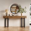 Tribesigns Konsolentisch 160x30cm Landhaus Flurtisch Eiche Optik Metallgestell Bild 3