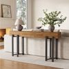 Tribesigns Konsolentisch 160x30cm Landhaus Flurtisch Eiche Optik Metallgestell Bild 2
